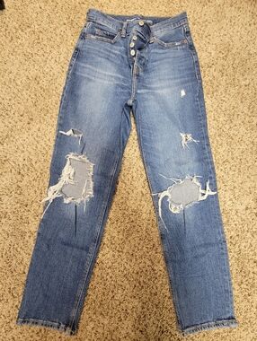 Old Navy Straight Leg Distressed Blue Jeans